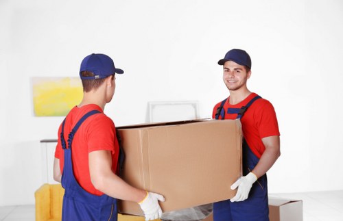 Packed household goods ready for relocation