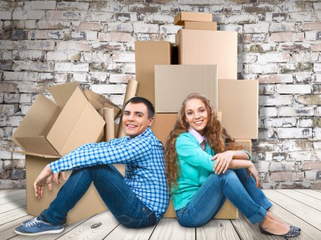 Prepared boxes and packed items ready for removal truck hire