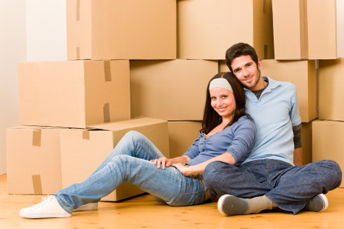 Busy Outer Banks move with boxes ready for unpacking