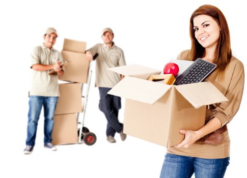 Office furniture and equipment prepared for a local commercial move