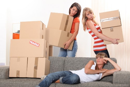 Packed household boxes ready for local house removals