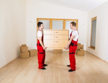 Furniture and boxes being moved from a Nags Head property
