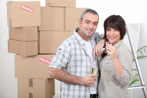 Local movers handling a storefront relocation near the Outer Banks