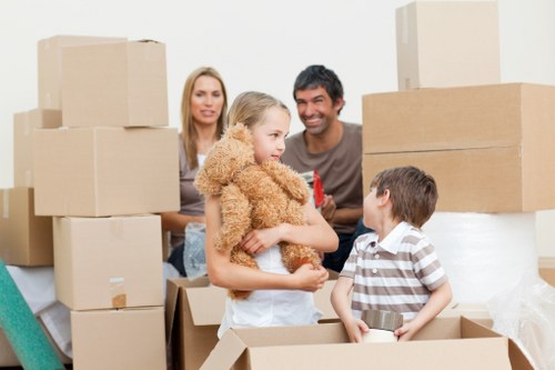 Local movers handling office furniture and equipment near the coast